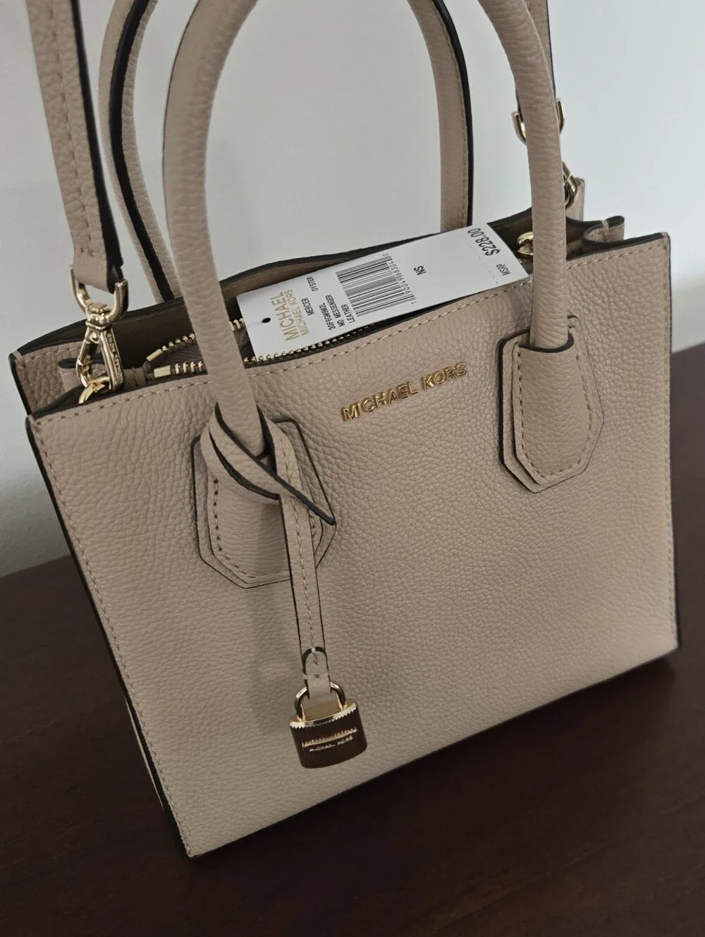 Michael Kors Blush Leather Satchel with Gold Hardware